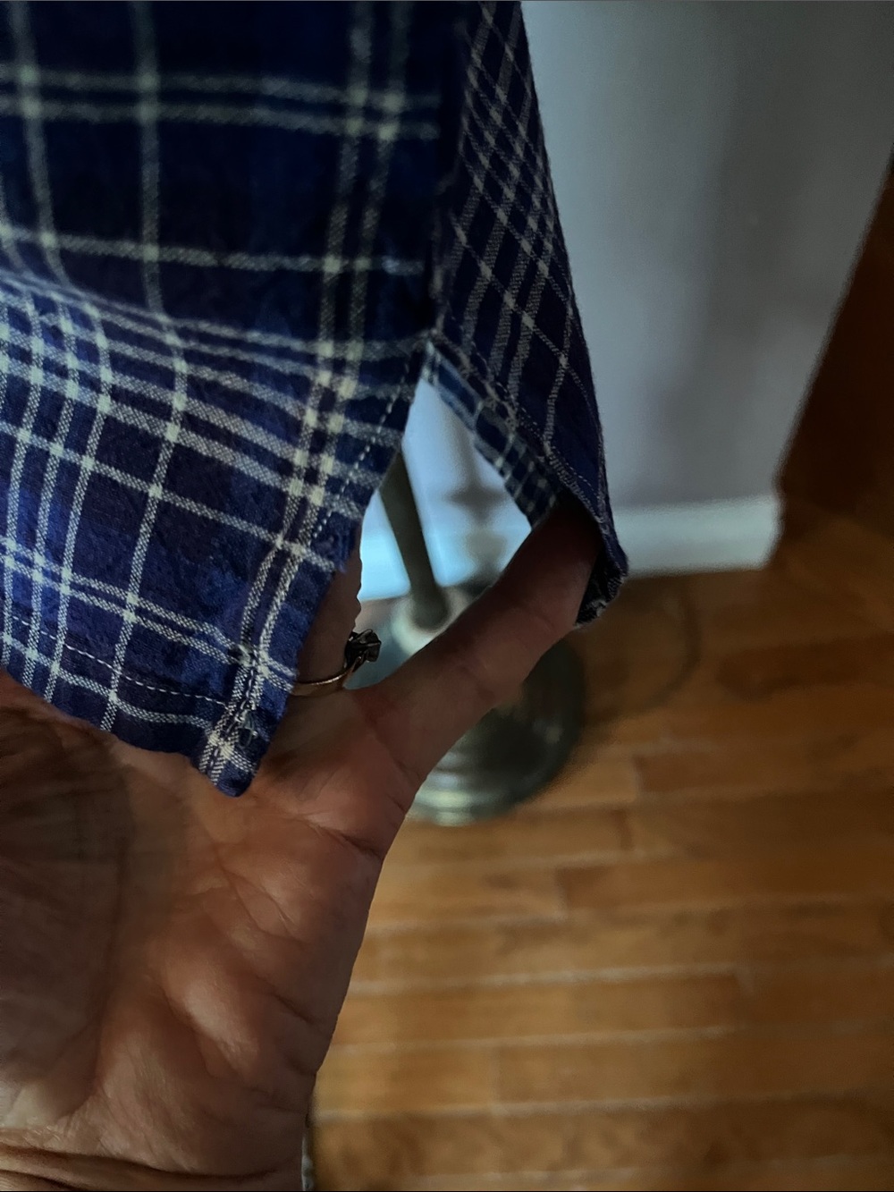 Basic Navy Plaid Button-Front Sleeveless Top - Picture 4 of 6